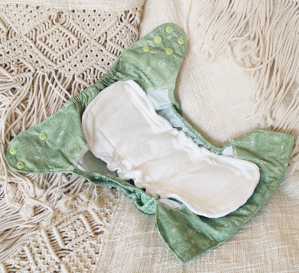 Blümchen - Saugeinlagen für Eco-Shell 2in1 (One Size) - Bambusviskose & Bio-Baumwolle