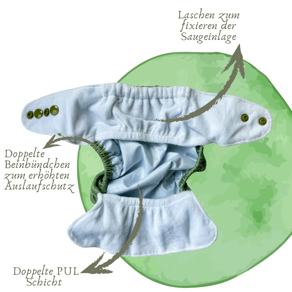 siebenKÄSEhoch - Premium Überhosen (OneSize 4-16 kg) - mit doppelten Beinbündchen