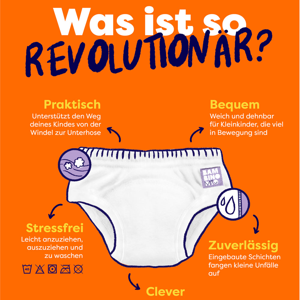 Bambino Mio - revolutionary Trainers (Baumwoll-Höschen) X-Naht - Crash