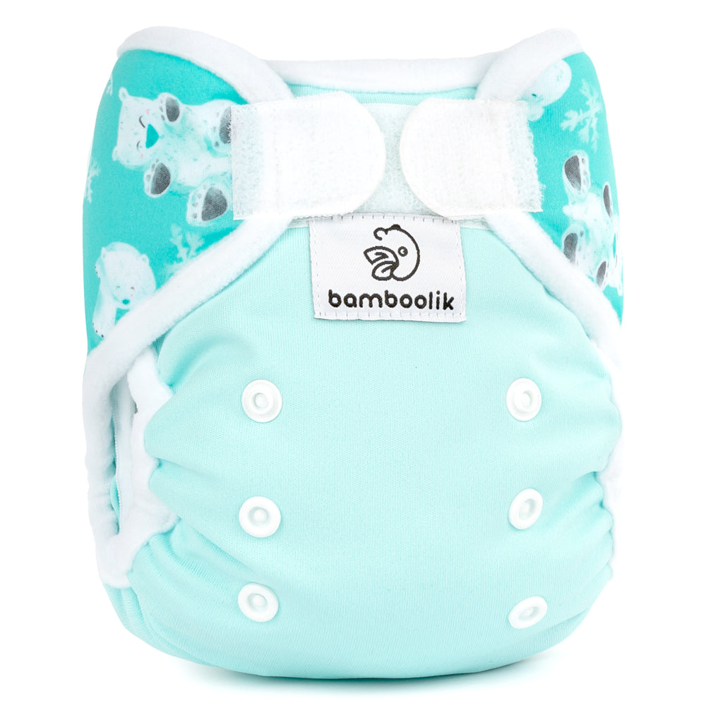 Bamboolik - DUO Überhosen - Newborn (2-6 kg) - doppelte Beinbündchen - Klettverschluss