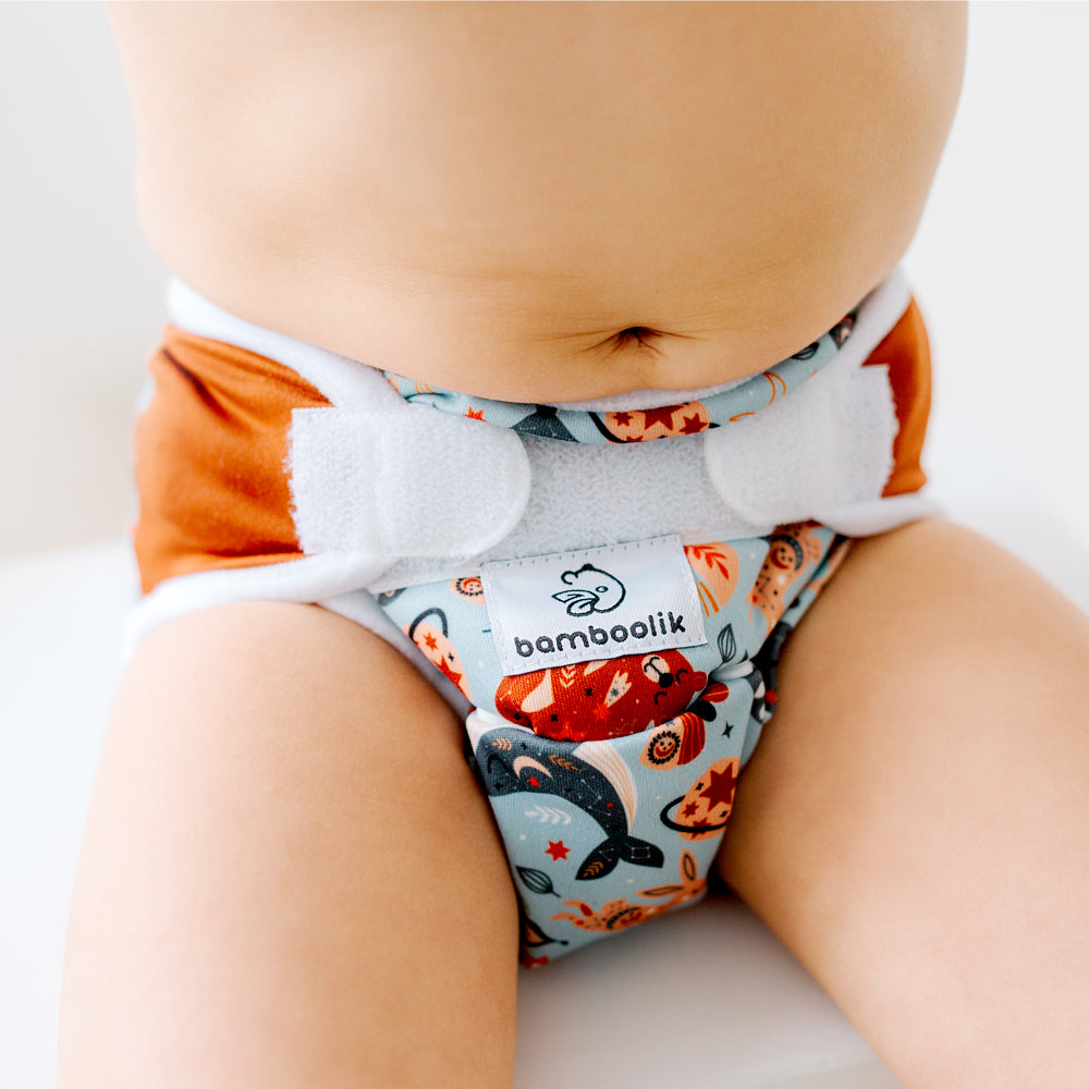 Bamboolik - DUO Überhosen - One Size (4-15 kg) - doppelte Beinbündchen - Klettverschluss