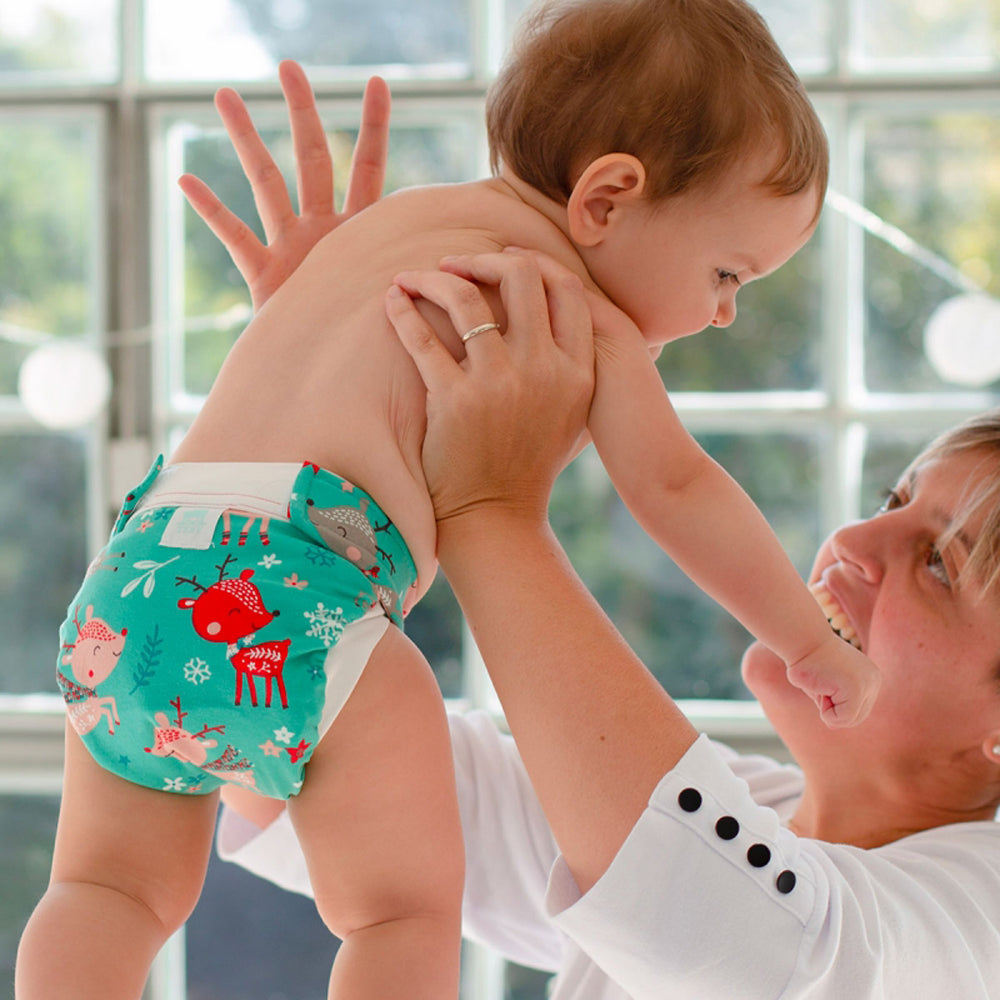 Culla di Teby (AI3) - Bio-Baumwolle Hybridwindel - (EINZELN) - Snowflakes