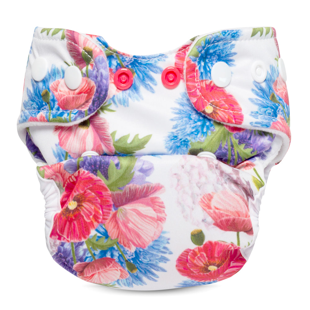 Doodush - V2.0 Überhose (Prefold) - Poppy Bouquet (Mohnblumenstrauß) - der Milovia Überhose sehr ähnlich
