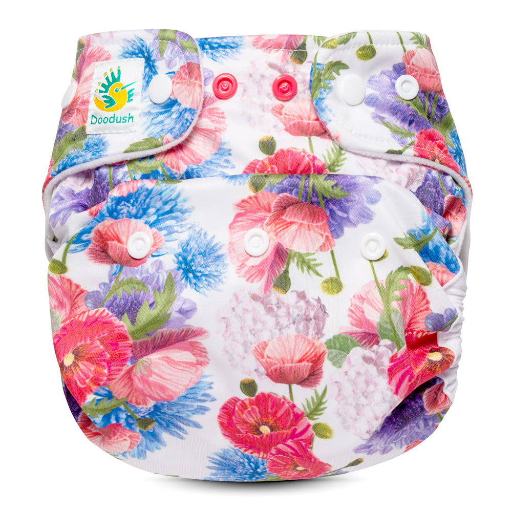 Doodush - V2.0 Überhose mit Laschen - Poppy Bouquet (Mohnblumenstrauß)