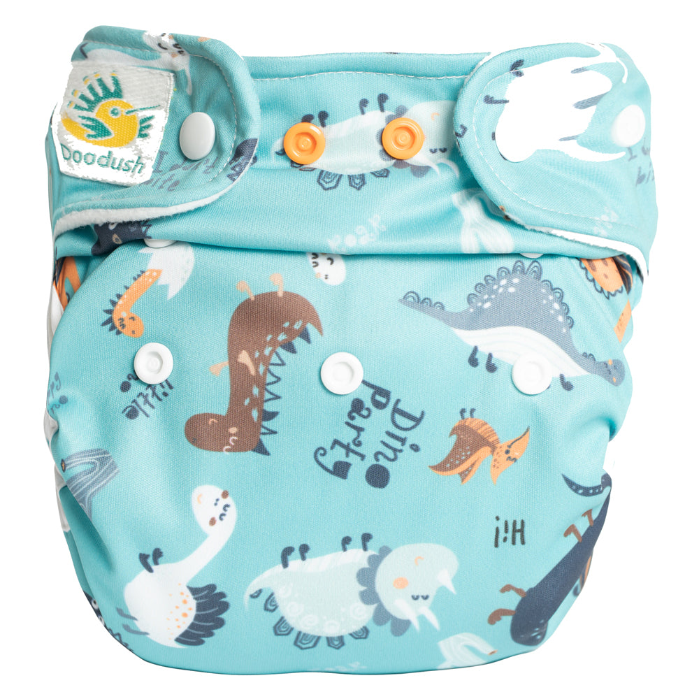 Doodush - V2.0 Überhose mit Laschen - Turquoise Dinos (Dinosaurier)