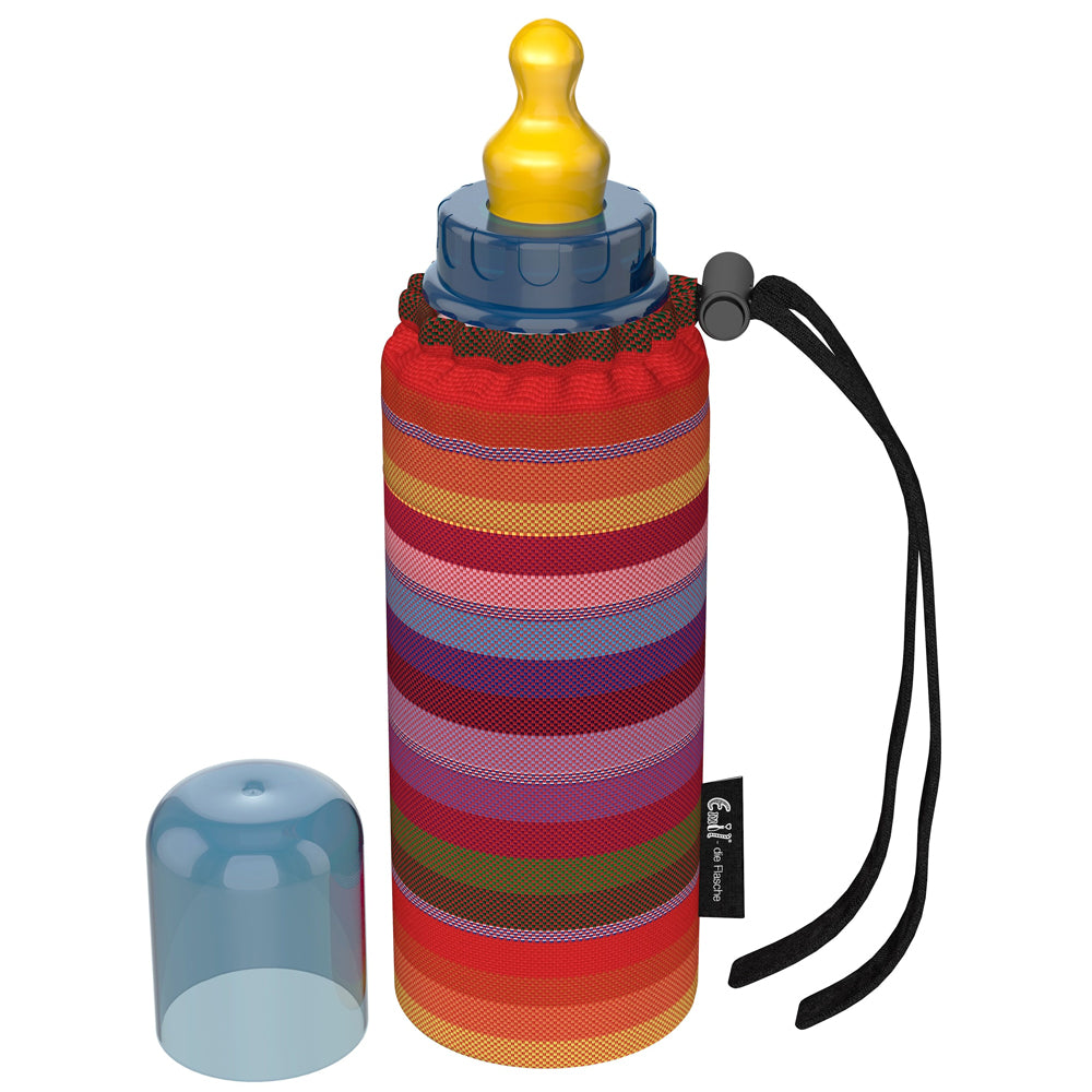 Emil Babyflasche aus Glas 250 ml – Komplettset (Bio-Baumwolle-Überzug) - Streifen