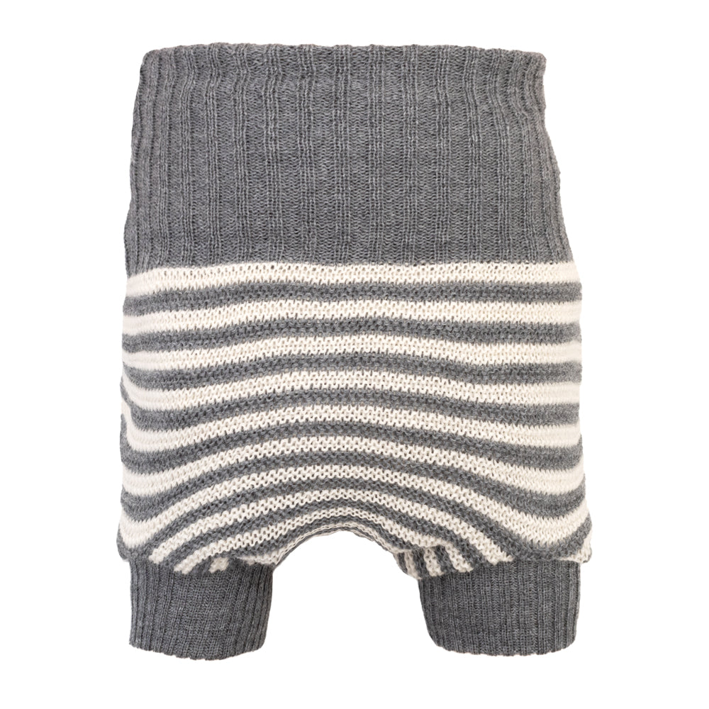 Little Clouds – doppeltgestrickte Wollüberhose aus Merinowolle – Made in Germany - Fels/Natur
