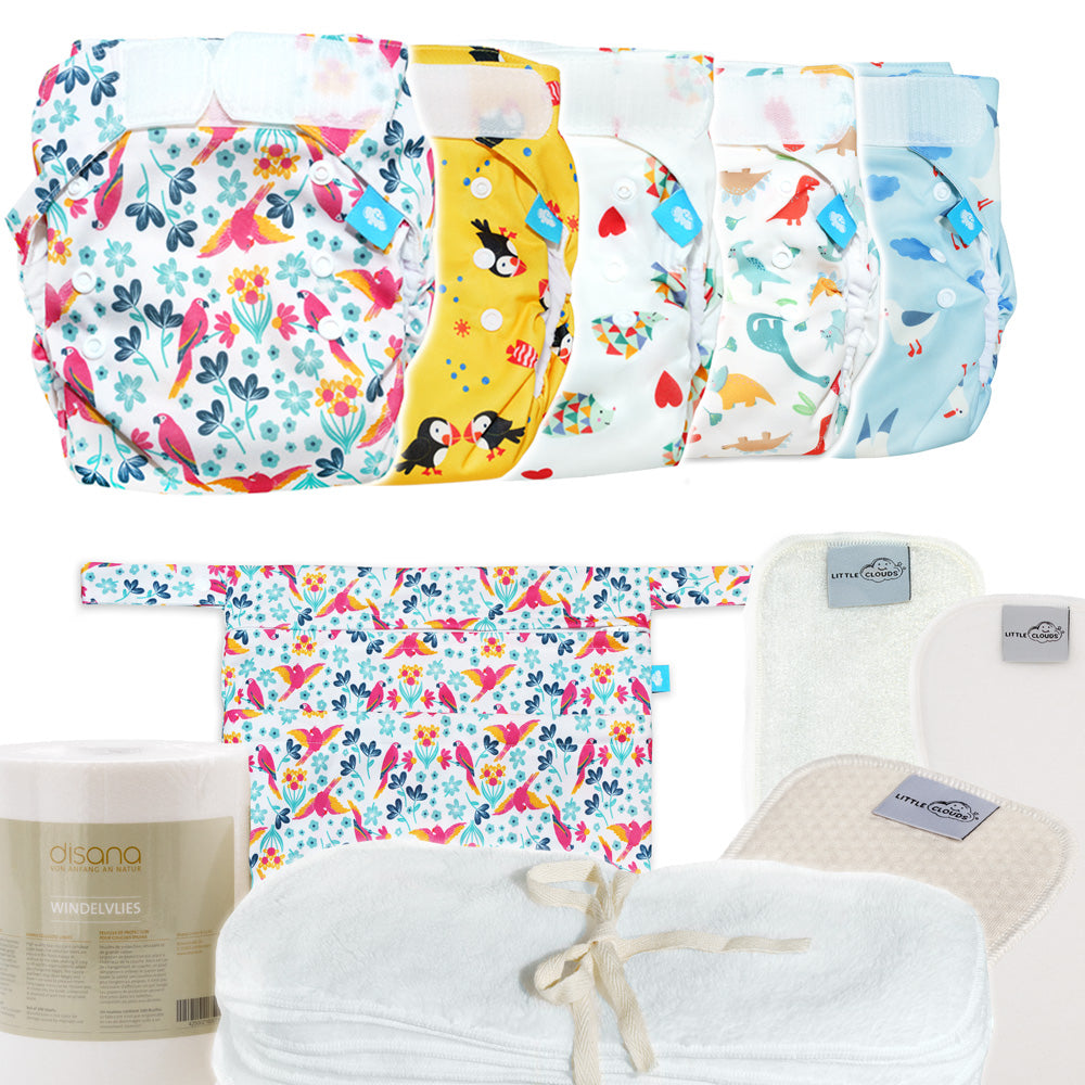 Little Clouds - SuperCloud - AIO (Newborn (3,5-7 kg) - Probierbox (5 Stück & Zubehör)