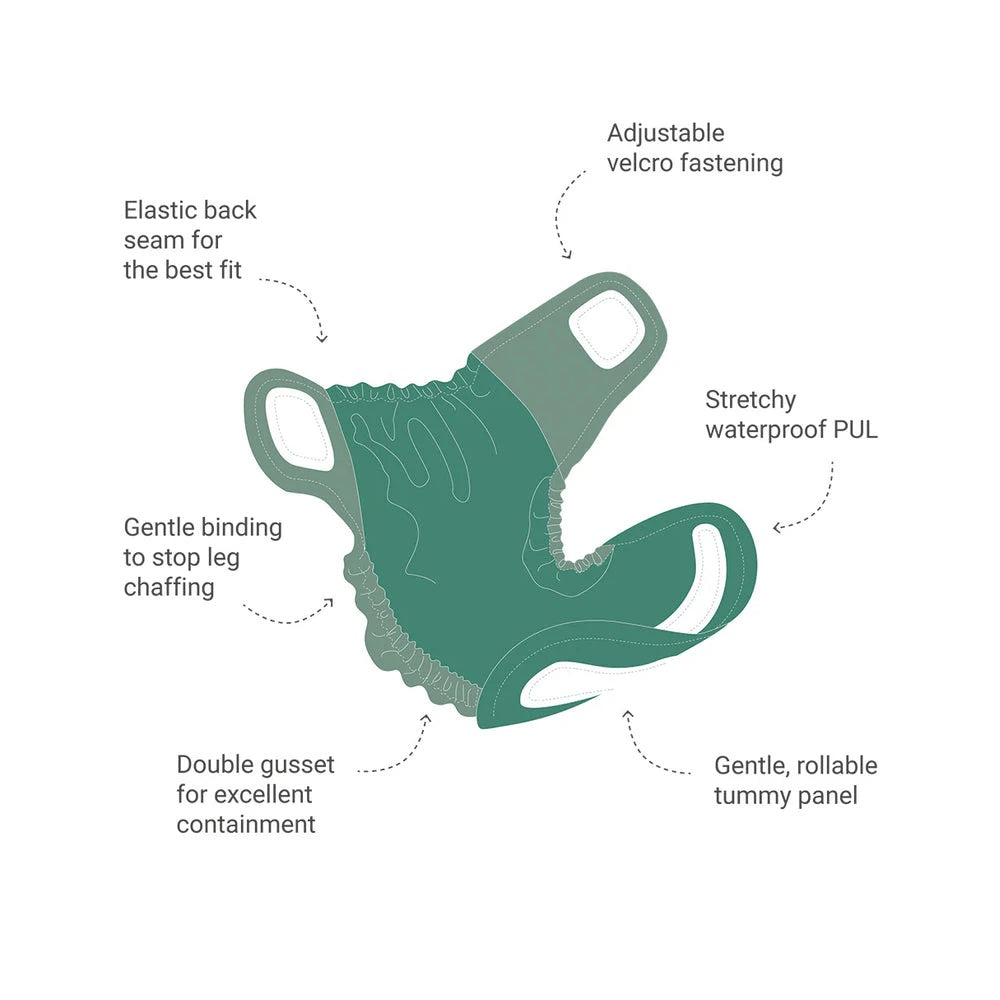 Little Lamb - Überhose (Stretchy PUL-Wrap) - Newborn für Neugeborene 3 bis ca. 9 kg