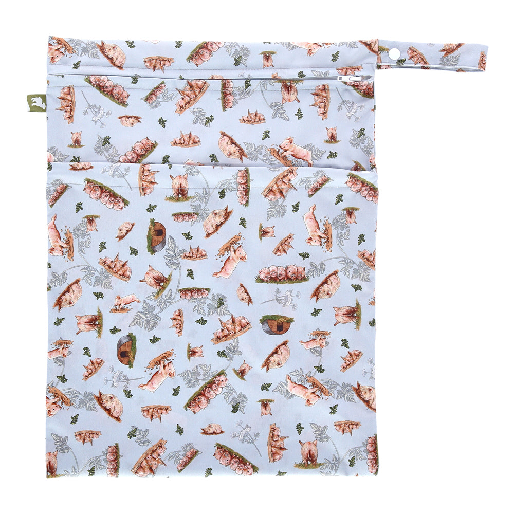 Little Lamb - Nasstasche mit Trockenfach - Wetbag mit Schlaufe - Gr. L (33x46 cm)