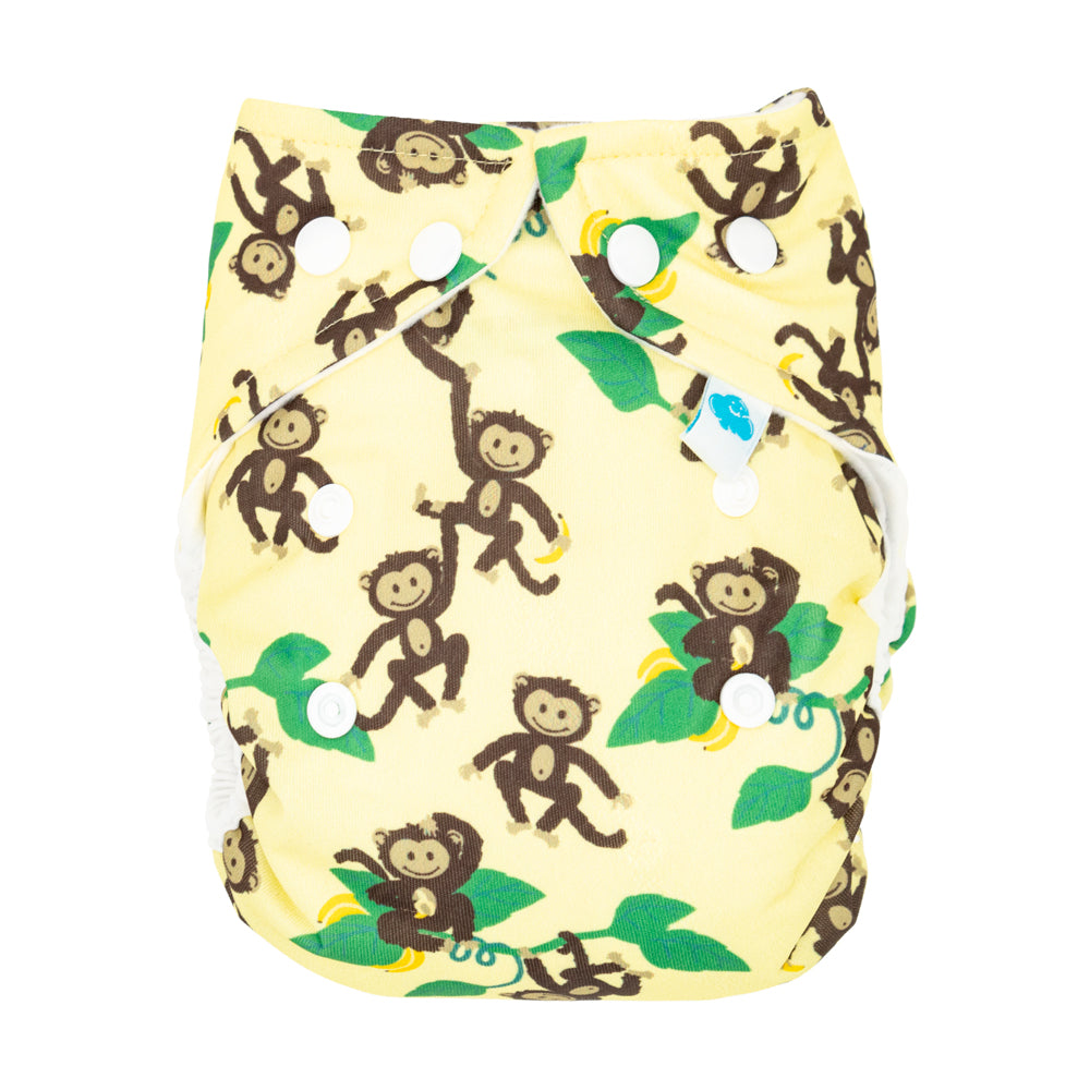 Little Clouds - Überhose (Prefold) - Monkey (Affe)