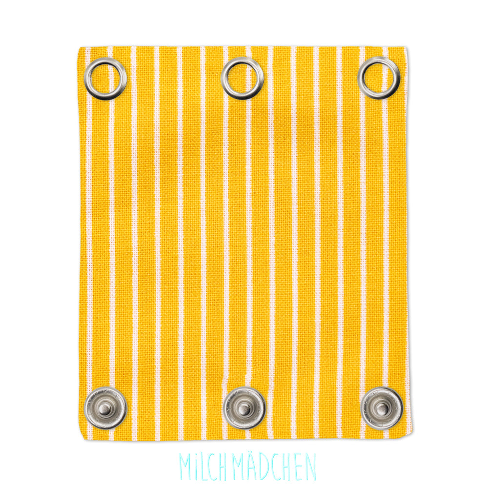 Milchmädchen - Bodyerweiterung (Bodyverlängerung) - Streifen (Gelb) - Luxus Qualität, beste Stoffe - 100% Bio-Baumwolle
