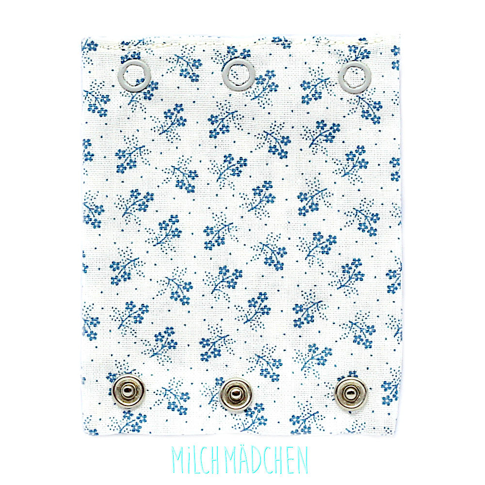 Milchmädchen - Bodyerweiterung (Bodyverlängerung) - Blumen Blau - Einzeln (alle Größen)
