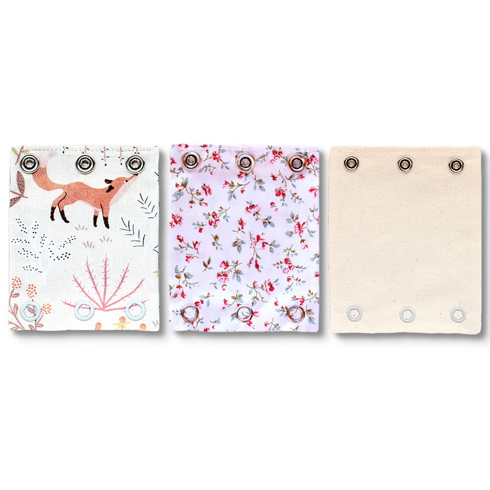 Milchmädchen - Bodyerweiterung/-verlängerung - in tollen Designs - 3 Stück in 3 Druckknopfgrößen