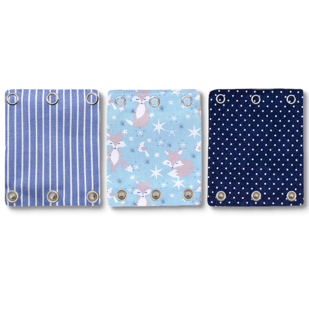 Milchmädchen - Bodyerweiterung/-verlängerung - in tollen Designs - 3 Stück in 3 Druckknopfgrößen