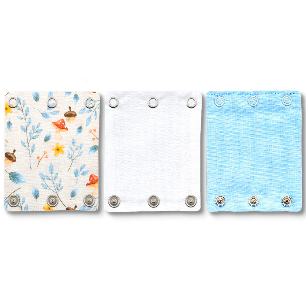 Milchmädchen - Bodyerweiterung/-verlängerung - in tollen Designs - 3 Stück in 3 Druckknopfgrößen