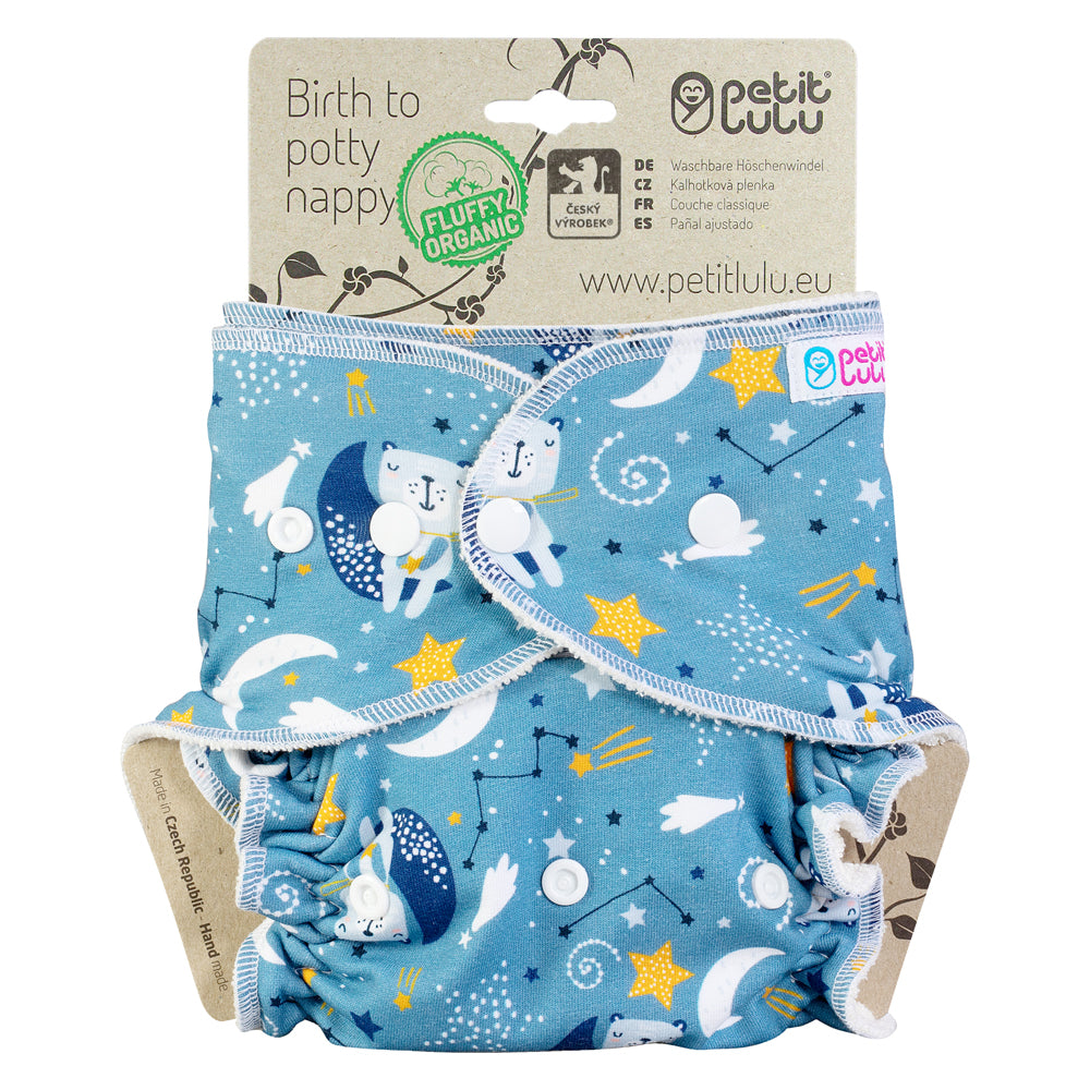 Petit Lulu - Höschenwindel "Fluffy Organic" - One Size (4-15 kg) mit langer Saugeinlage