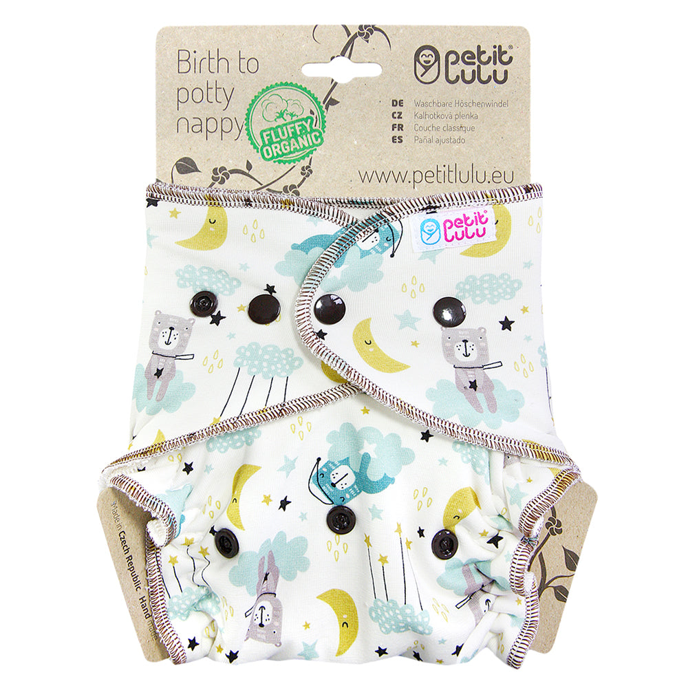 Petit Lulu - Höschenwindel "Fluffy Organic" - One Size (4-15 kg) mit langer Saugeinlage