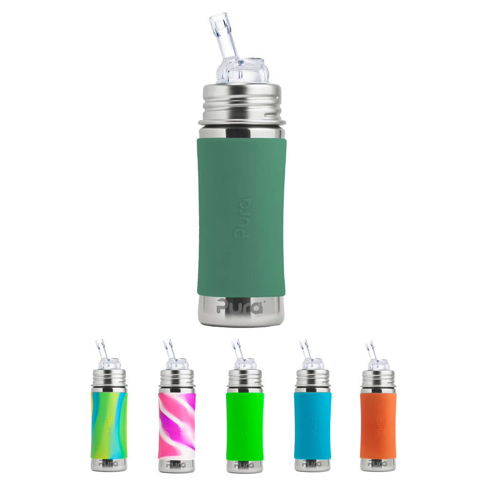 Pura Kiki Trinkflasche 325ml - Strohhalm Aufsatz (inkl. Schutzkappe)
