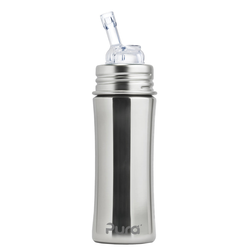 Pura Kiki Trinkflasche 325ml - Strohhalm Aufsatz (inkl. Schutzkappe)