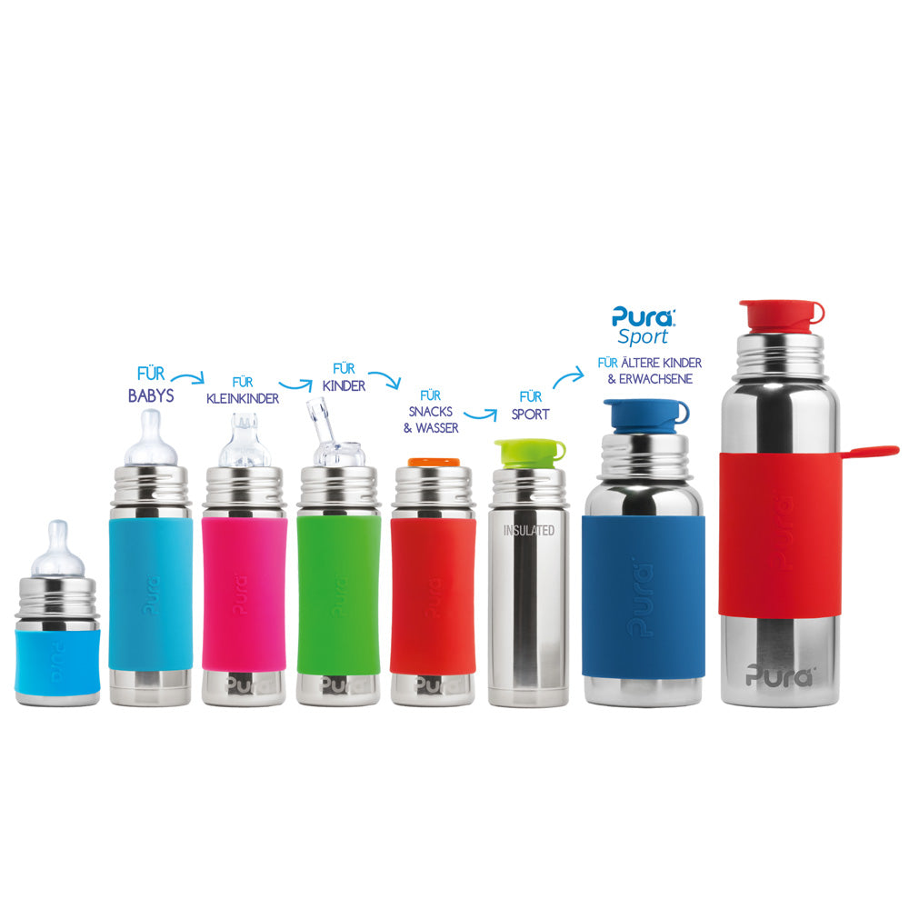 Pura Kiki Trinkflasche - 325ml - Weithalssauger (inkl. Schutzkappe)