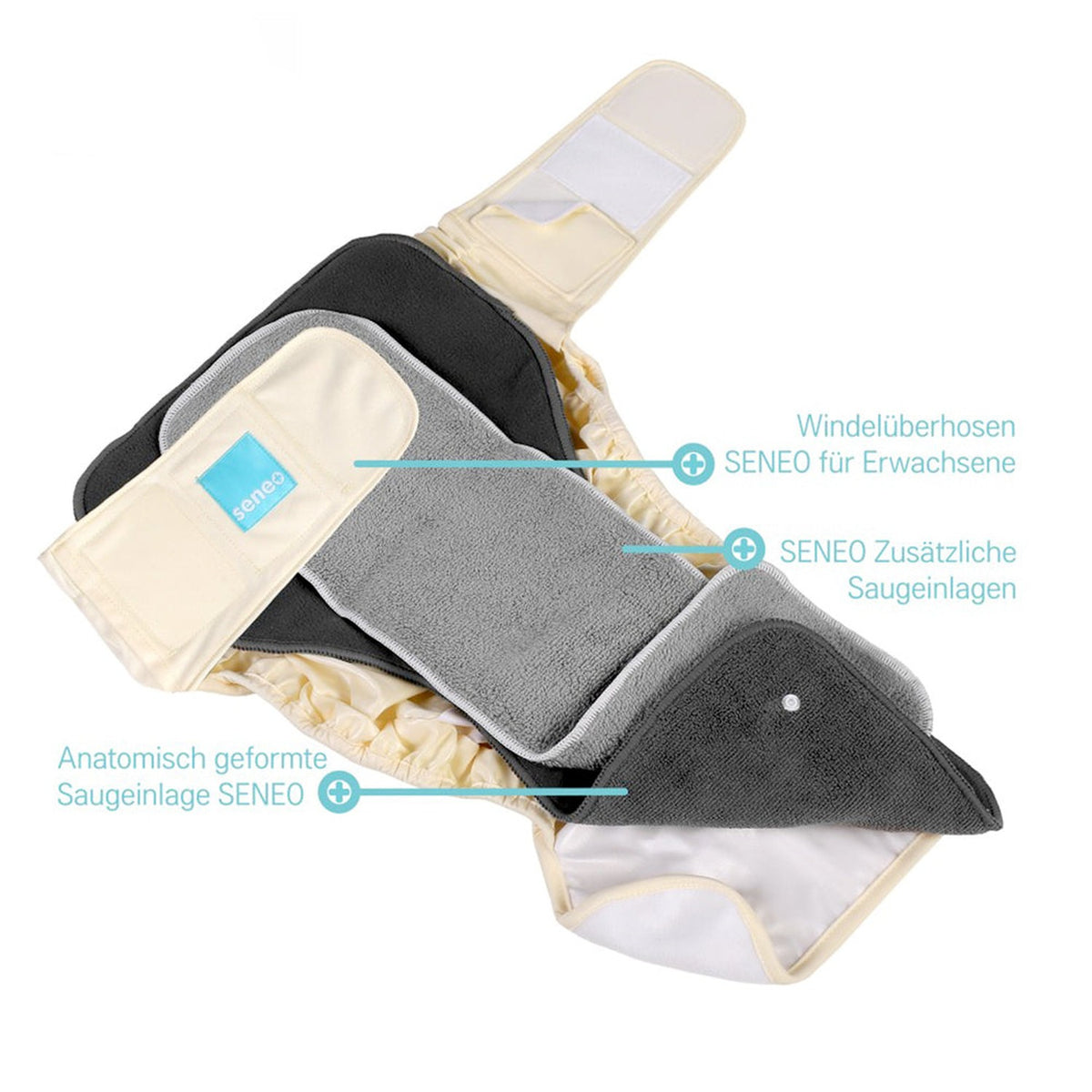 Seneo - "Stay-Dry" Booster Saugeinlagen (Mikrofaser) - 2 Stück