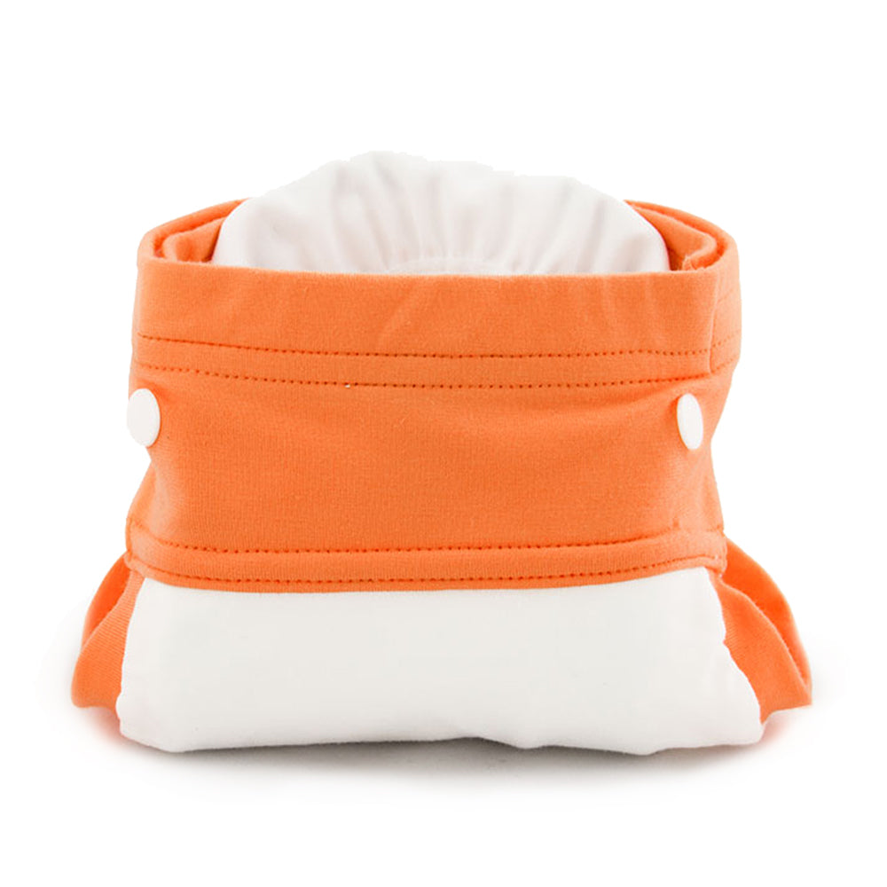 Culla di Teby (AI3) - "Classic" Baumwolle Hybridwindel - (EINZELN) - Weiß & Orange - XL