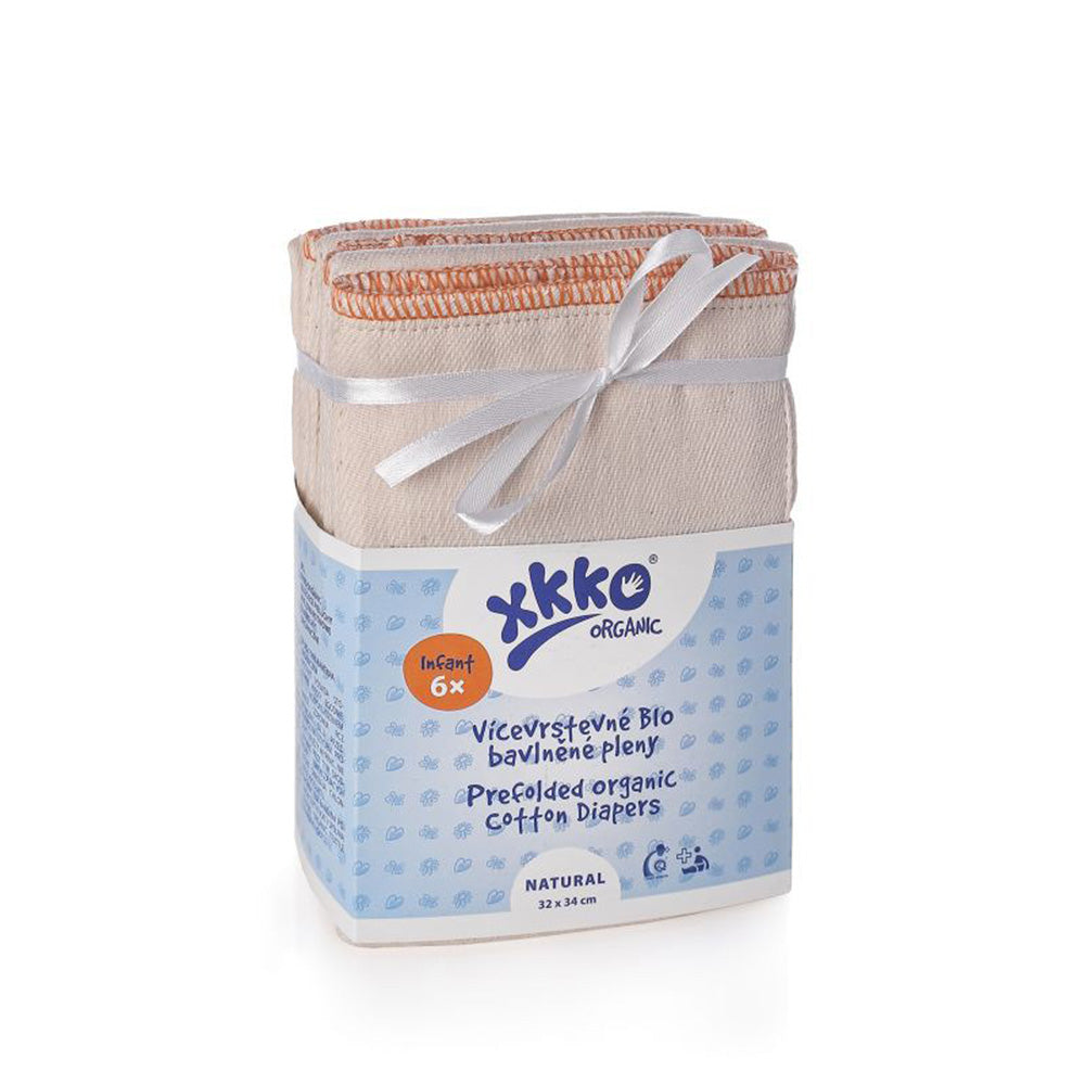 XKKO - Prefolds - 100% Bio-Baumwolle - 6 Stück - versch. Größen