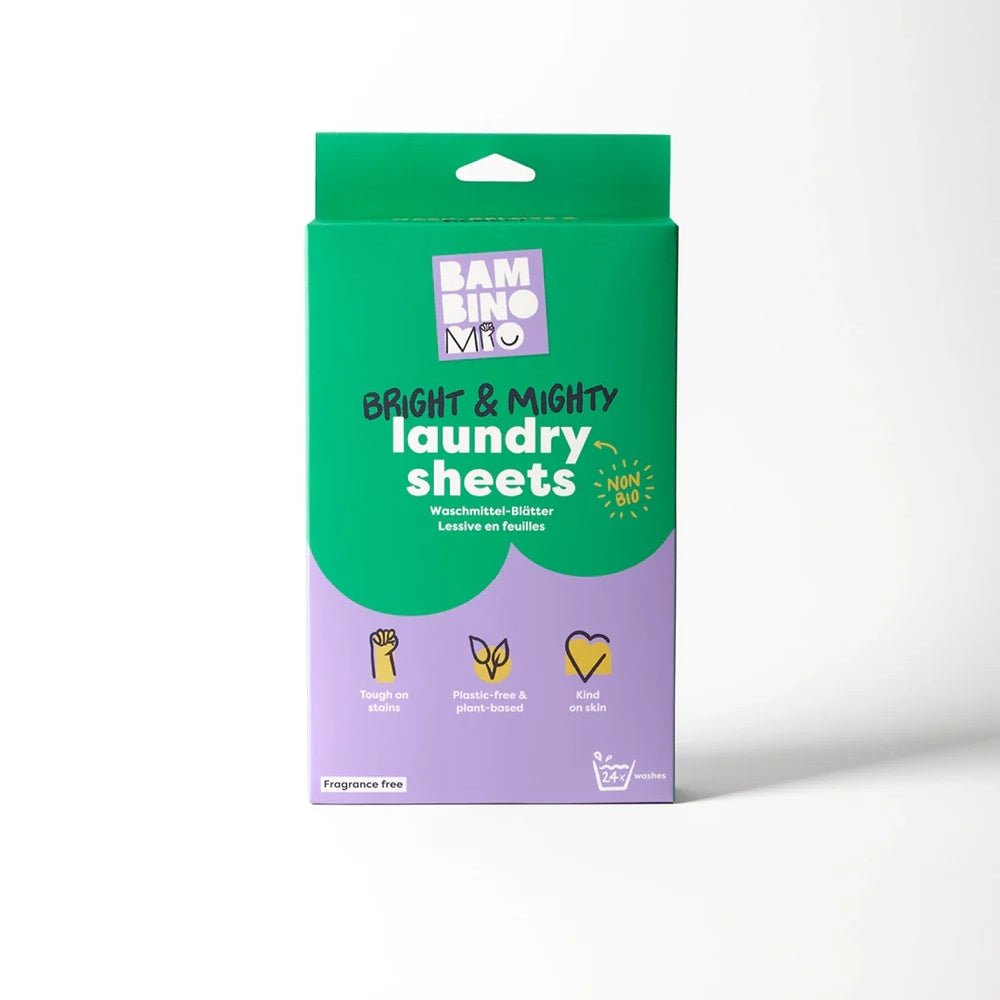 Bambino Mio Bright & Mighty Laundry Sheets, Waschblätter ohne Duftstoffe in der Packung