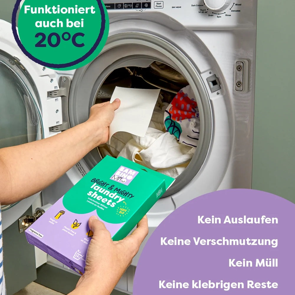 Bambino Mio Waschblatt in der Waschmaschine, wirkt auch bei 20 °C