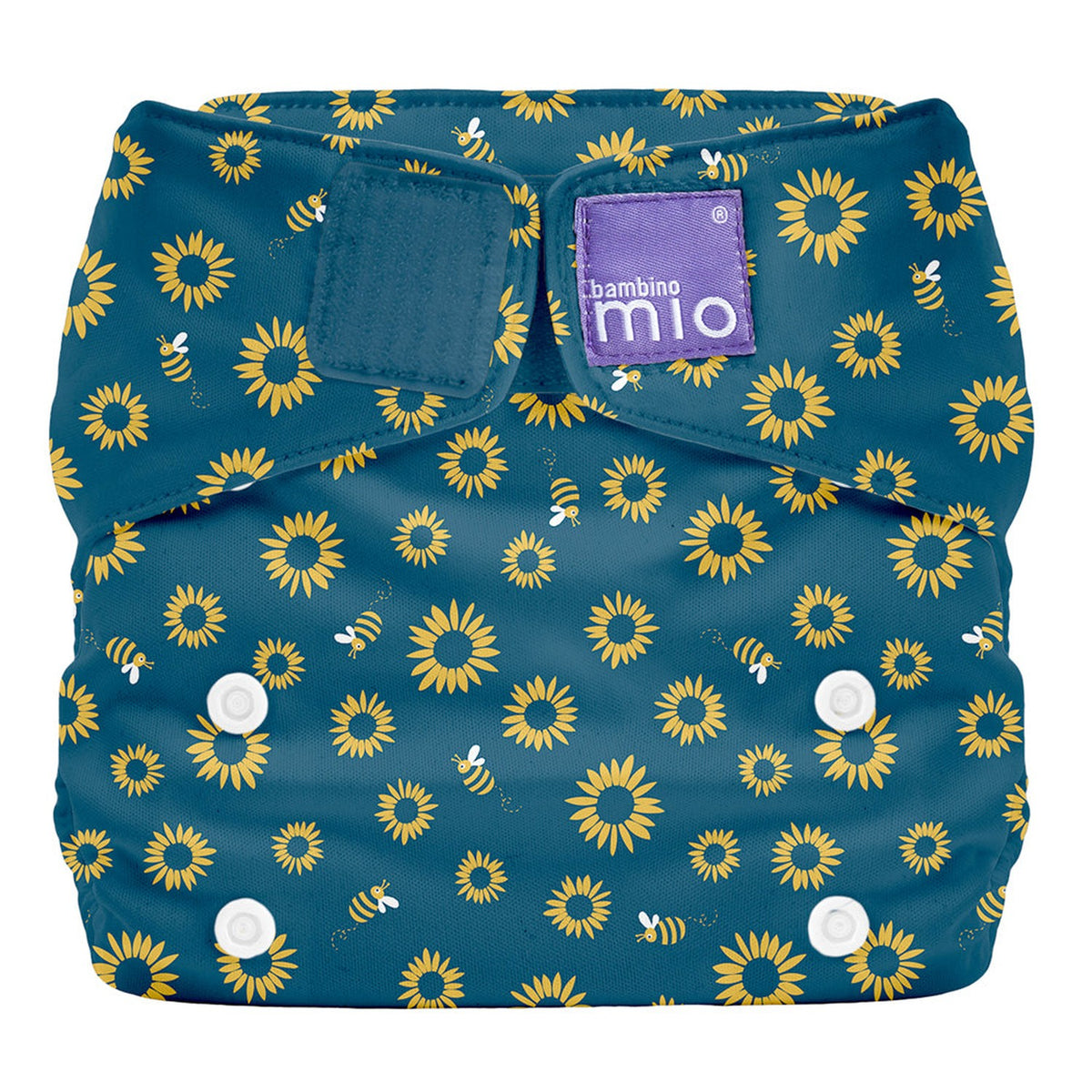 Bambino Mio MioSolo Classic All-in-One Stoffwindel One Size im Design Sunflower Power von vorn