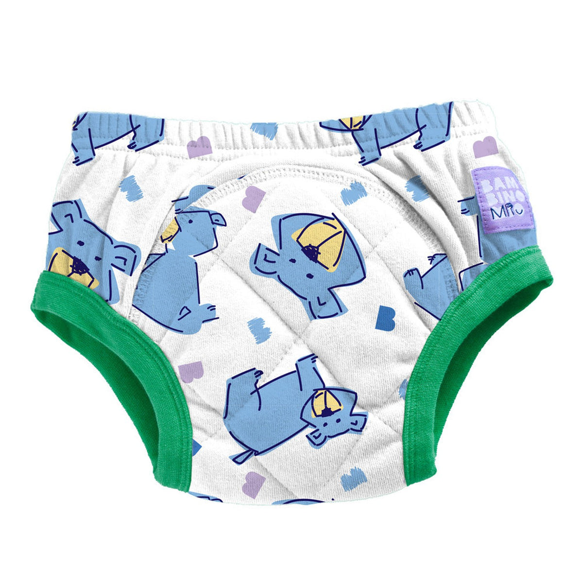 Bambino Mio Trainer (Töpfchen-Trainingshose aus Baumwolle) mit X-Naht im Design Champ, grüner Bund