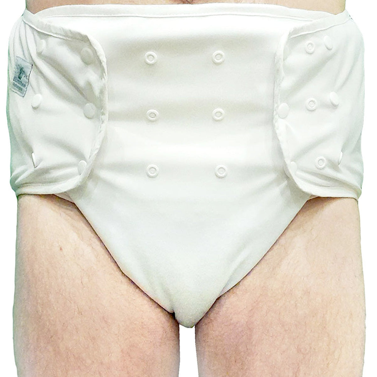 Anwendungsbeispiel: Blümchen Kinder- und Erwachsenen-Höschenwindel (Inkontinenzwindel) mit Überhose