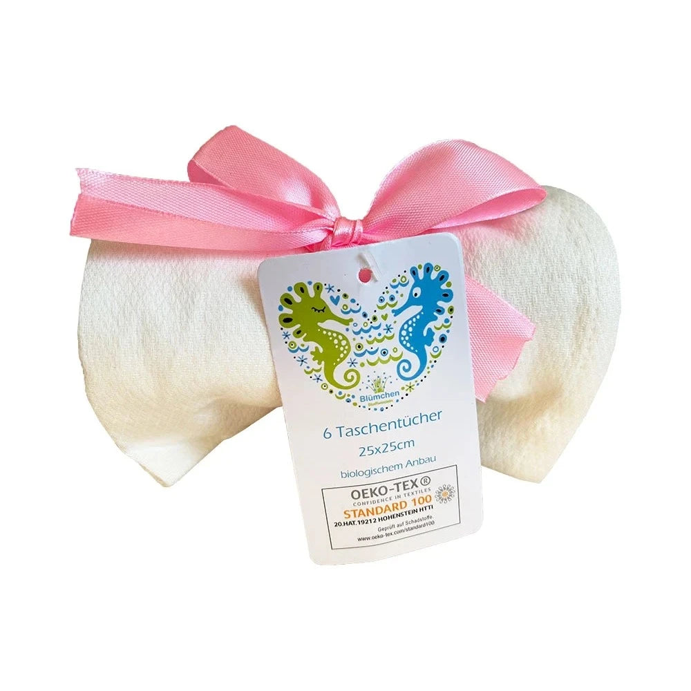 Blümchen Stofftaschentücher 25 × 25 cm, 6 Stück in der Verpackung