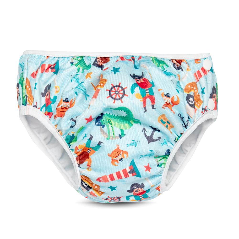 Doodush waschbare Schwimmwindel Größe L (9–12 kg) im Design Pirate Adventure