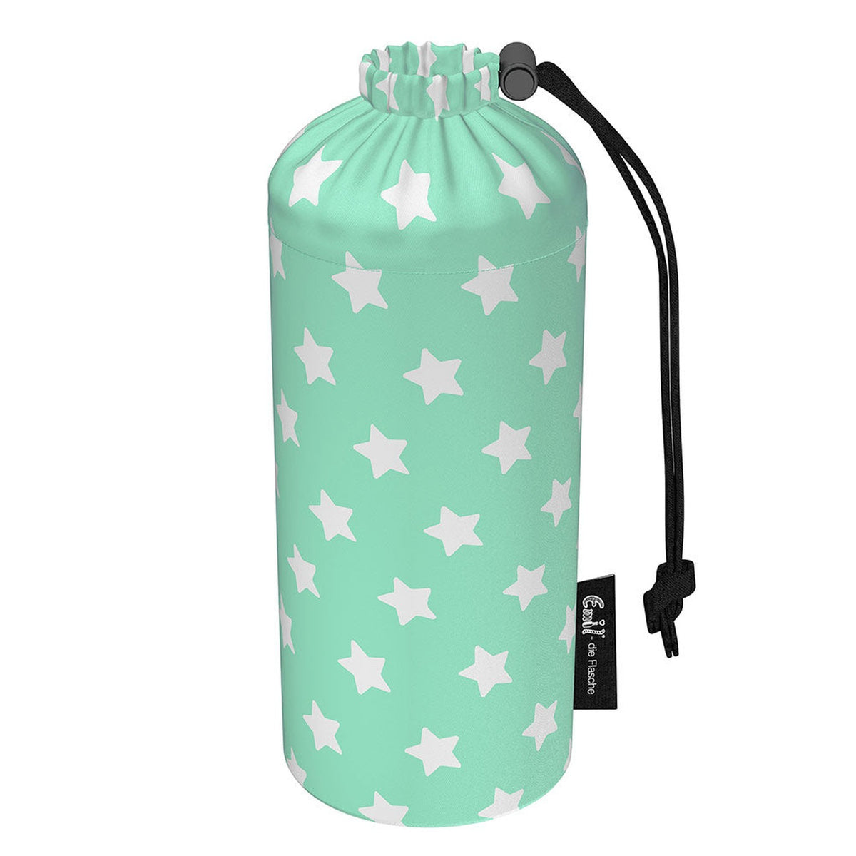 Emil Flaschenbeutel (Ersatzhülle) aus Bio-Baumwolle für Emil die Flasche 300 ml im Design Sterne Mint