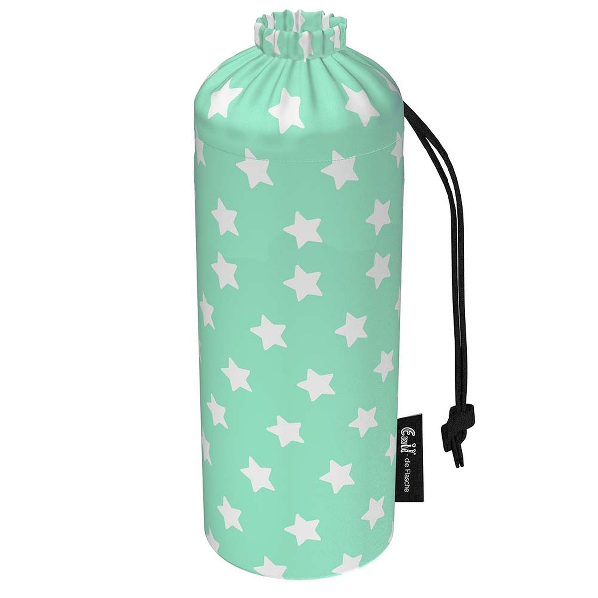 Emil Flaschenbeutel (Ersatzhülle) aus Bio-Baumwolle für Emil die Flasche 750 ml im Design Sterne Mint