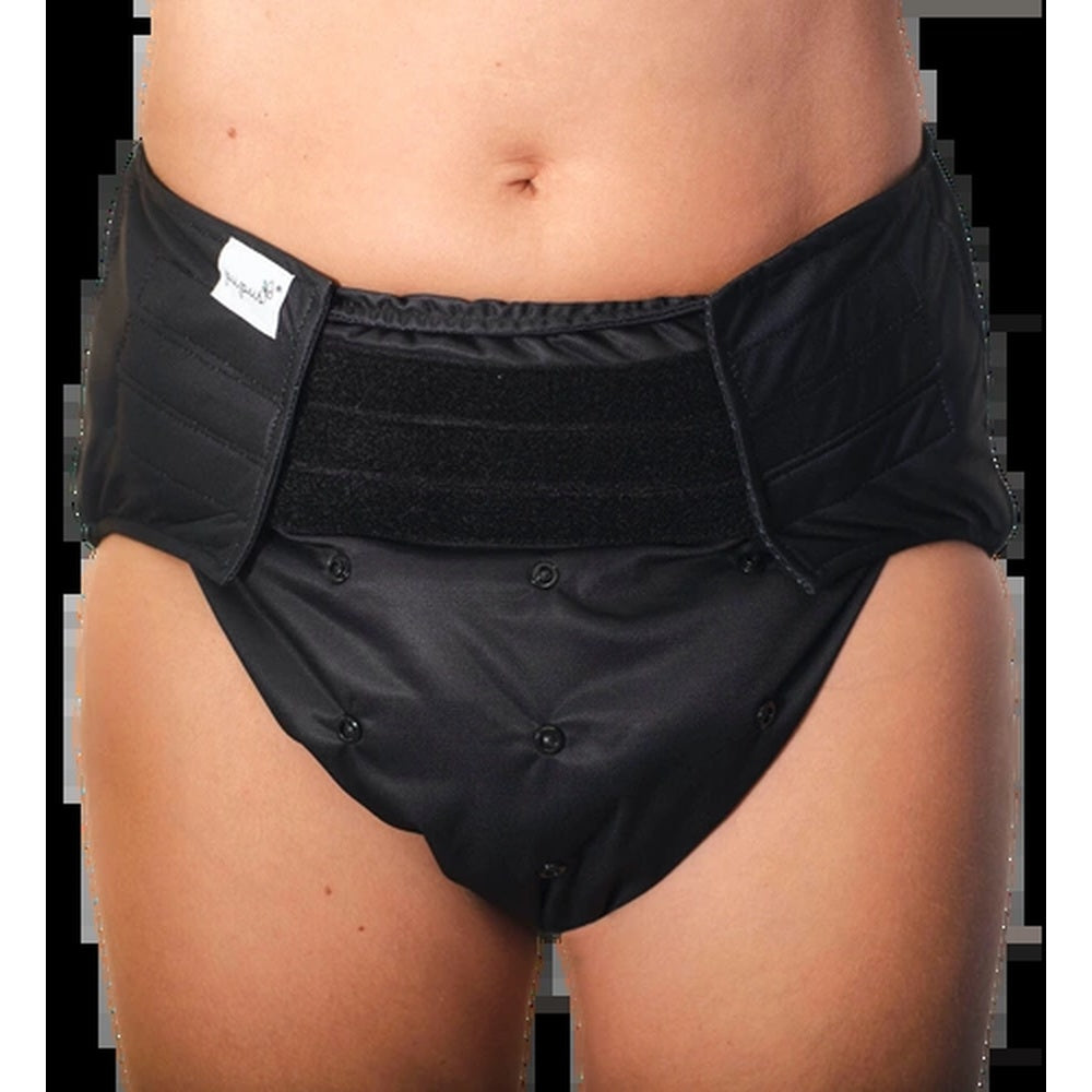 Pupus - Wiederverwendbare Stoffwindel für Erwachsene (mit Saugeinlage) - Schwarz