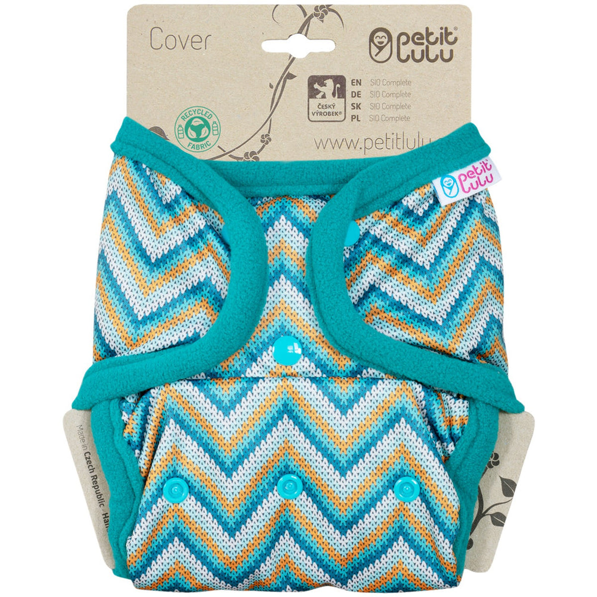 Petit Lulu SIO-Überhose mit Druckknopfleiste im Design Knitted Chevron, Strickoptik-Zickzack