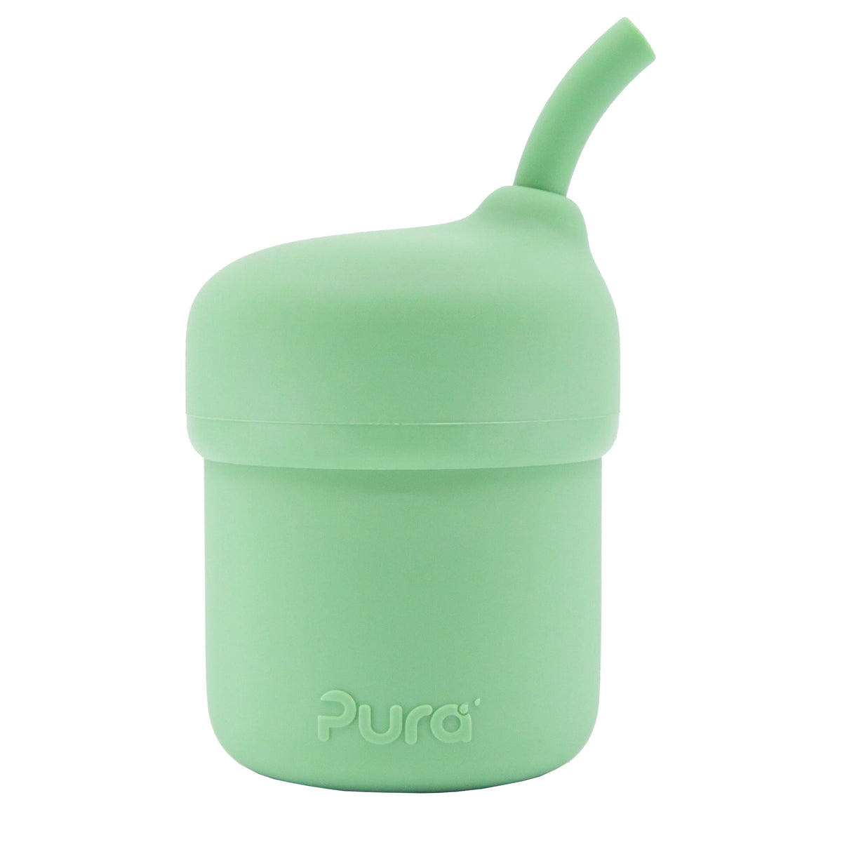 Pura My-My Strohhalmbecher 150 ml aus Silikon – im Design Moos