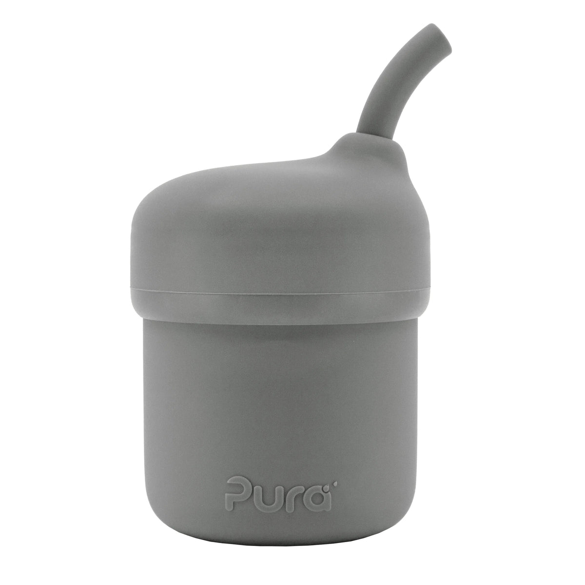 Pura My-My Strohhalmbecher 150 ml aus Silikon – im Design Slate