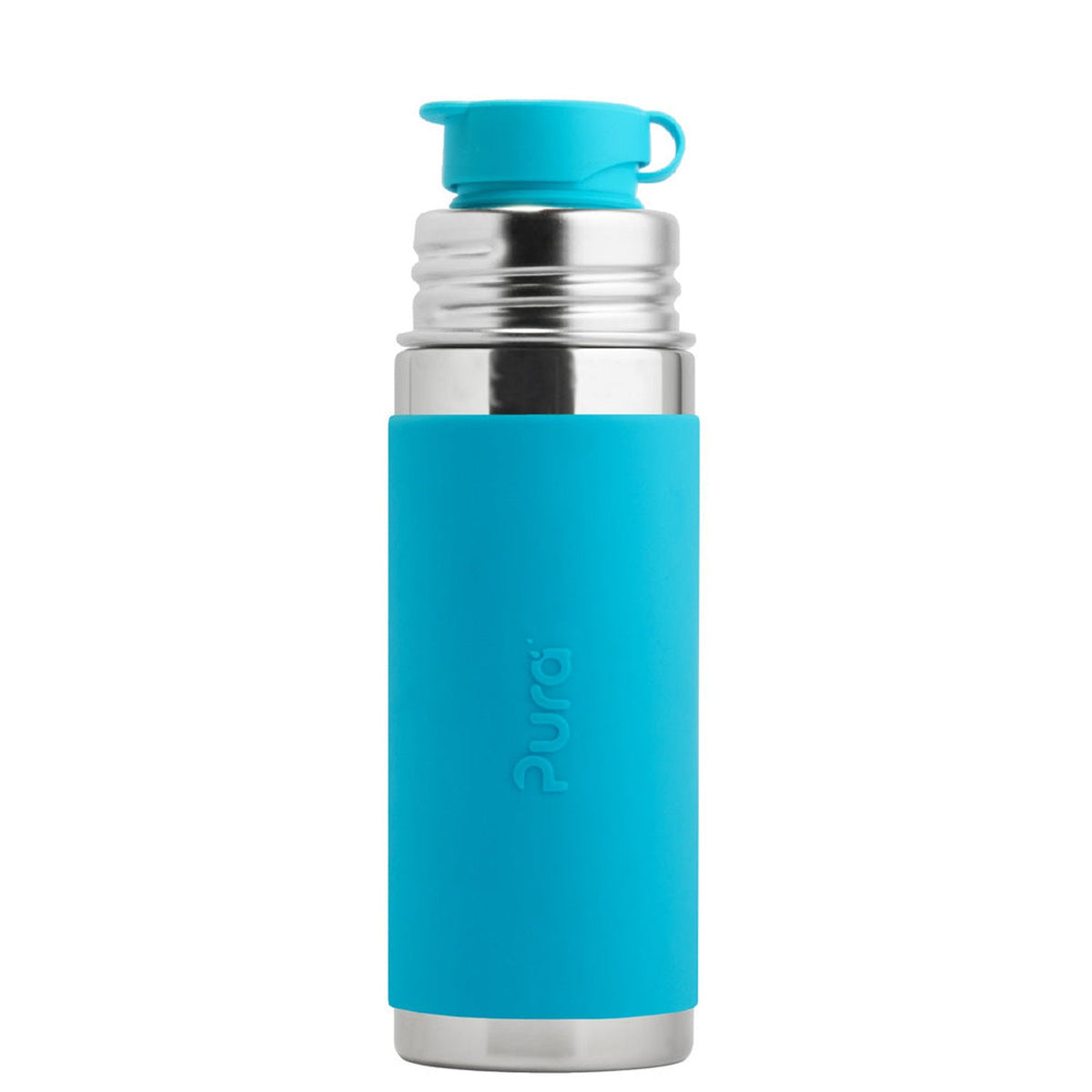 PuraSport Edelstahl-Trinkflasche 325 ml mit BigMouth-Sportaufsatz – im Design Blau