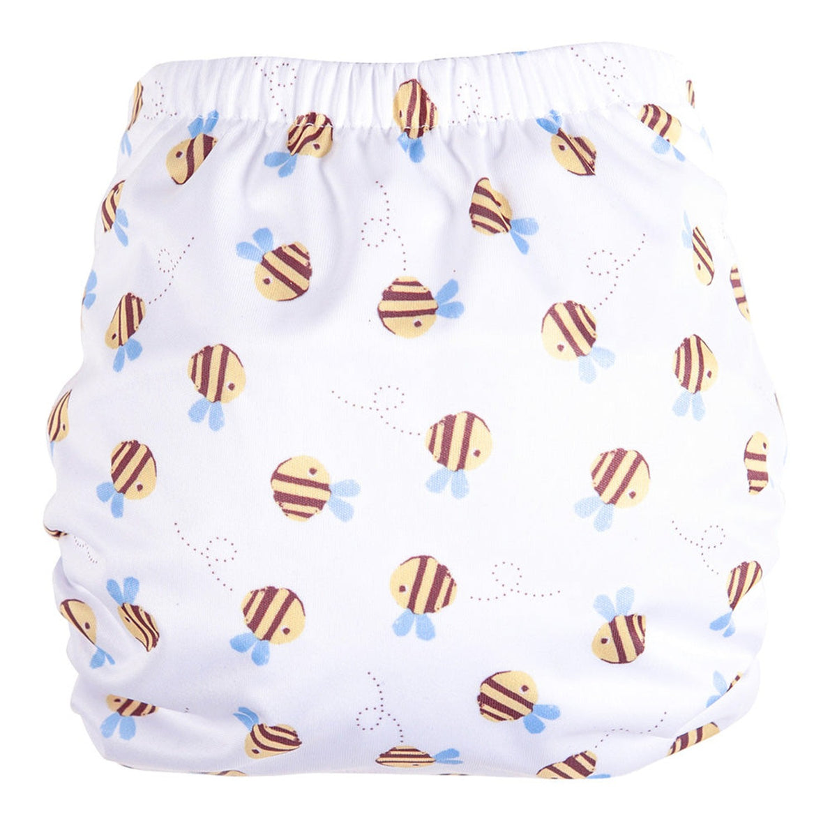 TotsBots Bamboozle Wrap (PeeNut V2.0) Überhose Newborn (2,5–8 kg) im Design Buzzy Bee, Rückseite