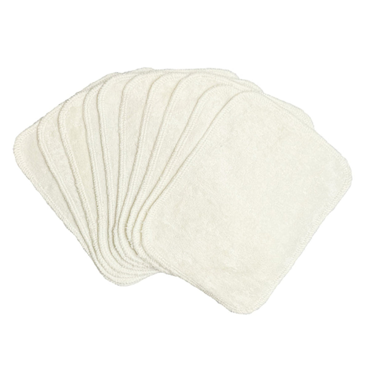 TotsBots Wipes, waschbare Bambus-Feuchttücher (Waschlappen) 17 × 13 cm, 10 Stück in Natur (ungefärbt)