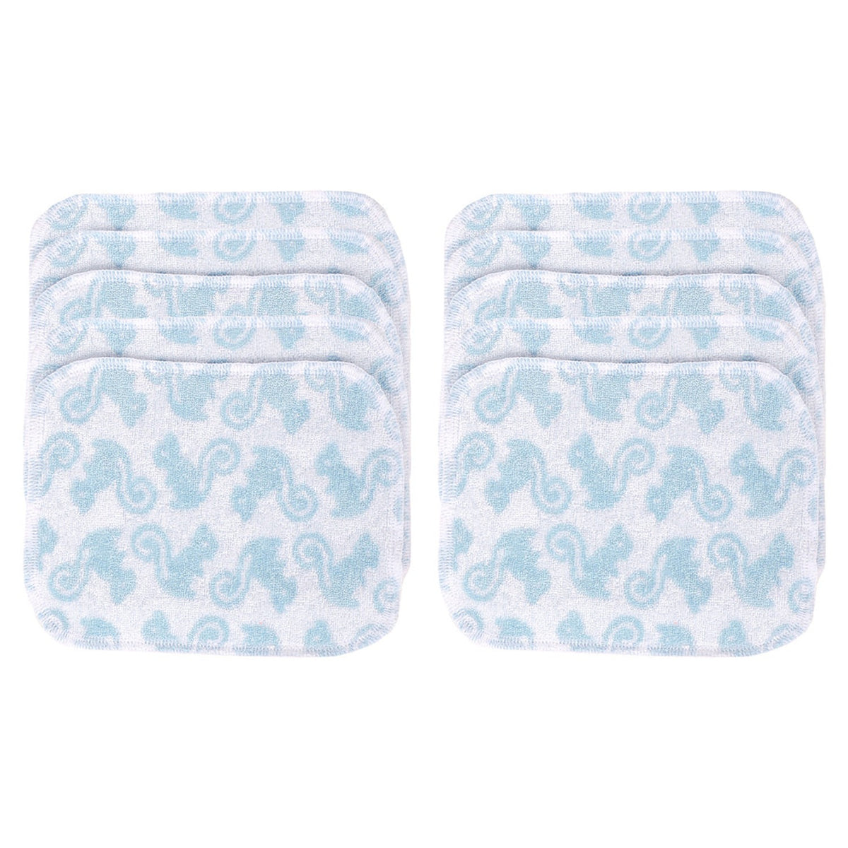 TotsBots Wipes, waschbare Bambus-Feuchttücher (Waschlappen) 17 × 13 cm, 10 Stück im Design Squiddles
