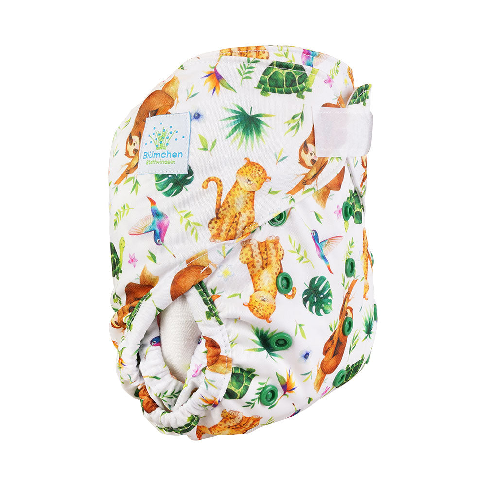 Blümchen - Eco Shell Überhose (2in1) - Klettverschluss - One Size (3-16 kg)