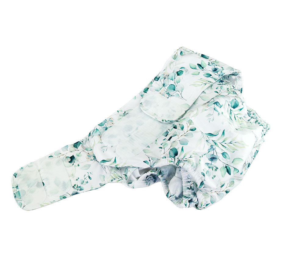 Blümchen - Kinder & Erwachsenen Stoffwindel V2 (2in1-Inkontinenz-Windel) - Floral (Weiß)