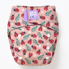 Bambino Mio - Revolutionäre wiederverwendbare Windel - AIO (One Size) - Lady Bug - Klettverschlüsse für schnelles Wickeln