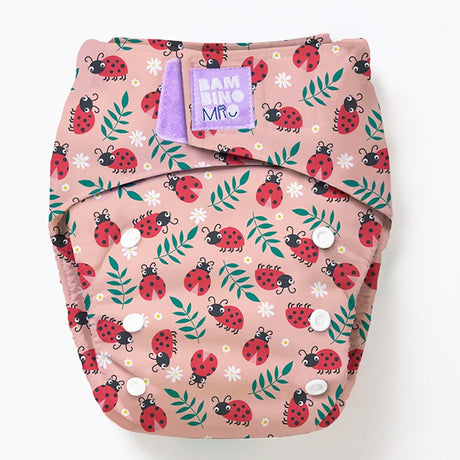 Bambino Mio - Revolutionäre wiederverwendbare Windel - AIO (One Size) - Lady Bug - Klettverschlüsse für schnelles Wickeln