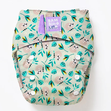 Bambino Mio - Revolutionäre wiederverwendbare Windel - AIO (One Size) - Swinging Sloth - Klettverschlüsse für schnelles Wickeln